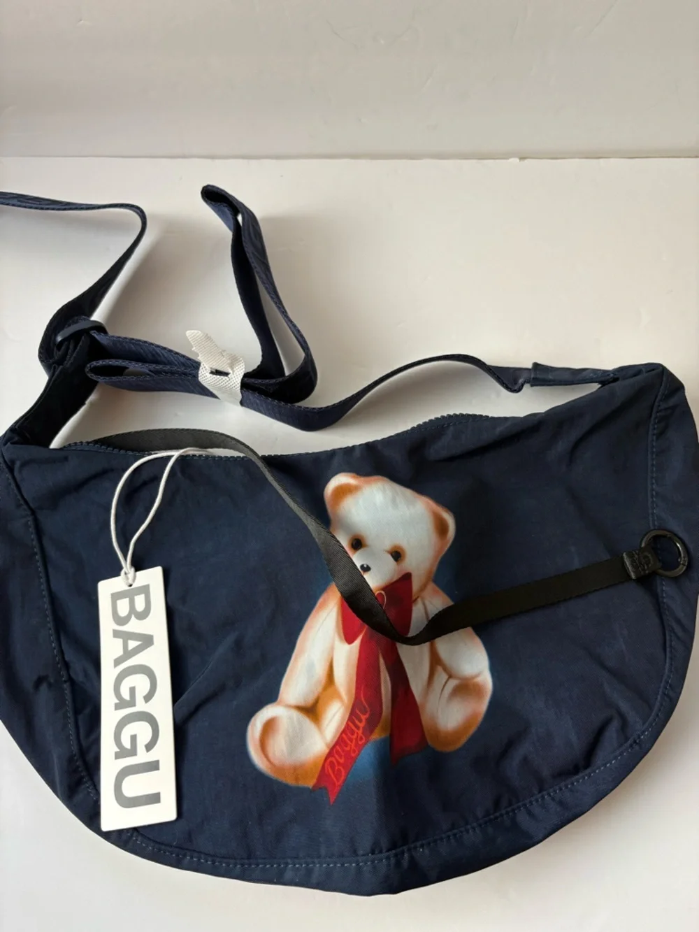 NWT BAGGU UO Exclusive Teddy Bear Medium Nylon Crescent Bag